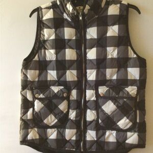 Wool rich Black and White Checkered Quilted Vest